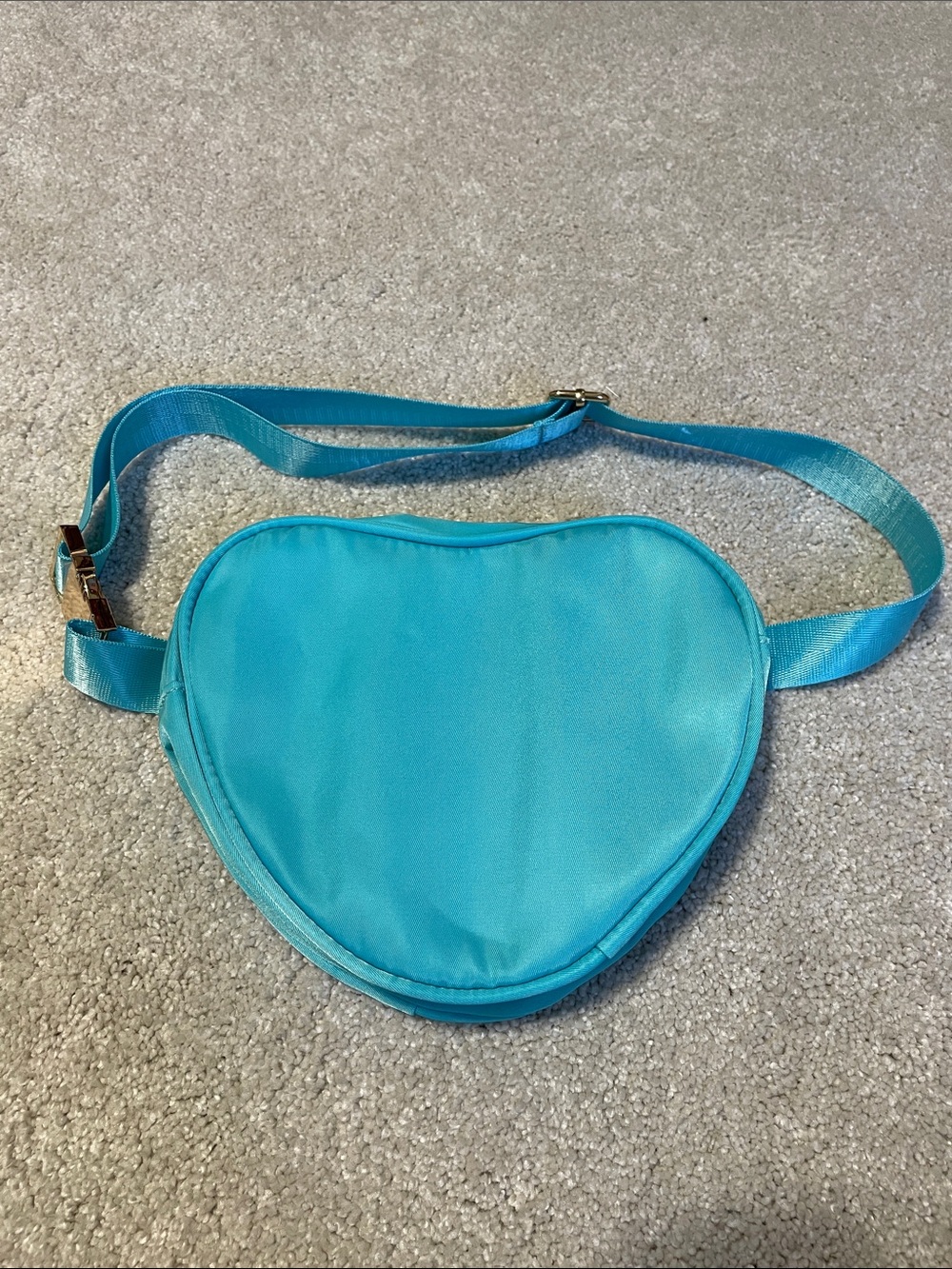 Heart Nylon Fanny Pack Belt Bag Neon Teal